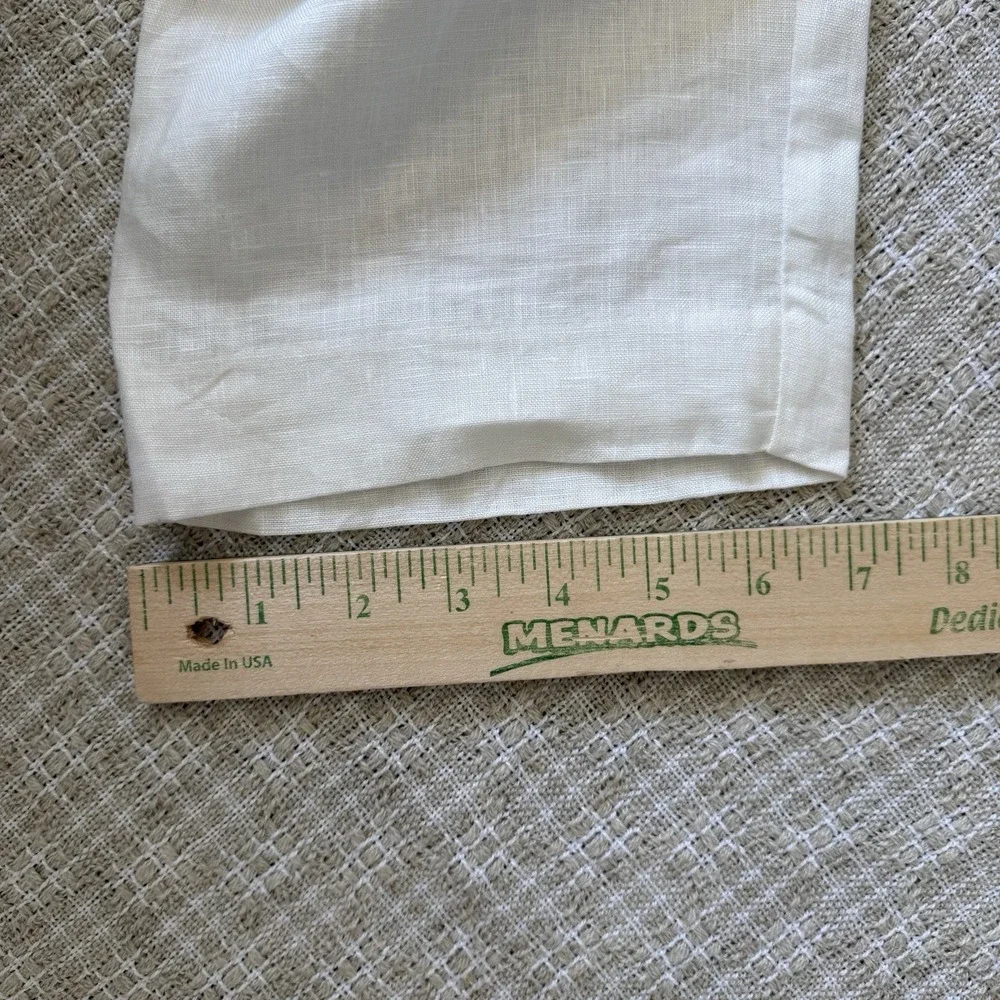ZARA Linen Pants Womens L White Drawstring Lightweight Trouser Minimalist Beach